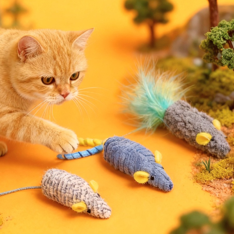 Juguetes para gatos, 3 uds., r - Catnip Interactive Plush Mouse reseña y precio