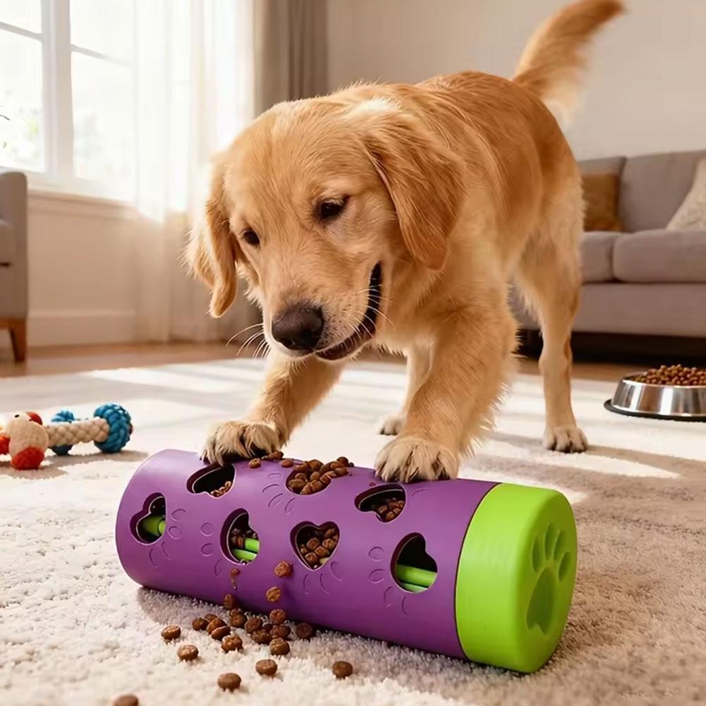Dispensador interactivo de com - Interactive Squeaky Plush Dog Toy reseña y precio